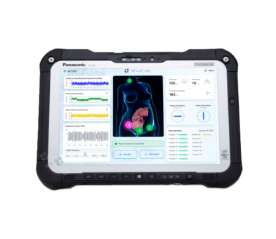 Toughbook Tablet displaying Vibrome physiological health insights for mobile clinical and field use